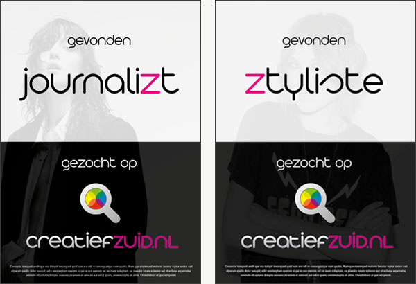 Campaign posters for CreatiefZuid.nl